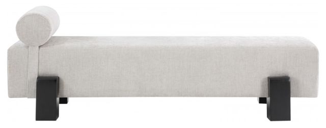 Meridian Furniture Edison Gray/Black Chenille Fabric Bench-1