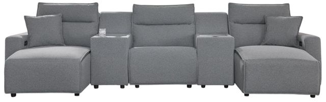 Signature Design by Ashley® Modmax II 5-Piece Pepper/Salt Power Reclining Sectional with Double Chaise and Consoles-0