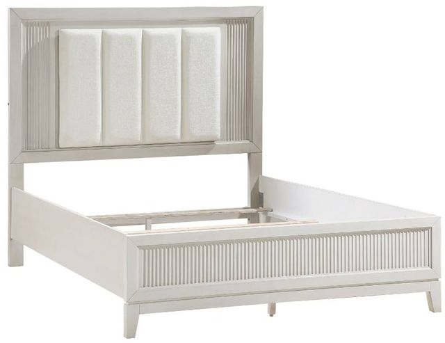 Homelegance® Florence Antique White/Ivory California King Upholstered Panel Bed-3