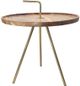 A & B Home Becket Brown 20" Tray Top Side Table with Gold Stand -1