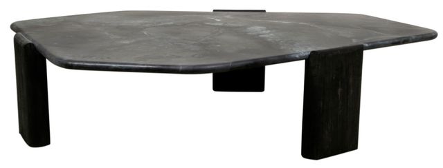 Home Trends & Design Breton Lava Coffee Table with Dark Walnut Base-1