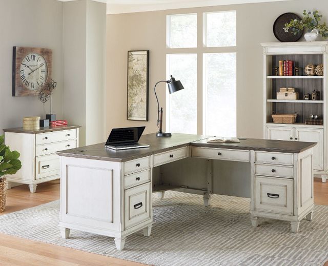Martin Furniture Gray/White Hartford L-Shaped Desk -3