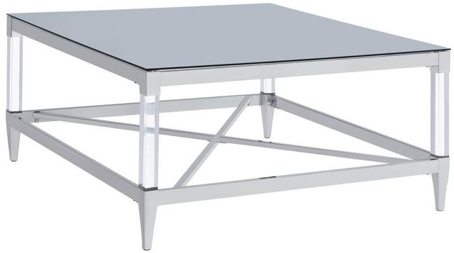 Coaster® Lindley 2-Piece Tempered Glass Top Occasional Table with Chrome Base Set-4