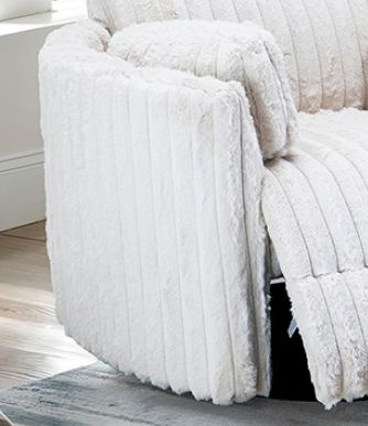 Furniture of America® Belper White Power Glider Recliner with Swivel-2
