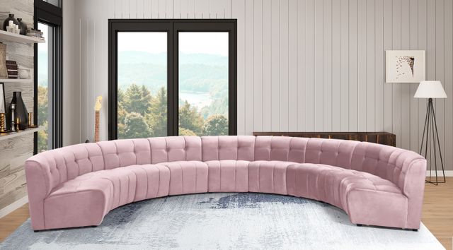 Meridian Furniture Limitless 9-Piece Pink Velvet Modular Sectional-1