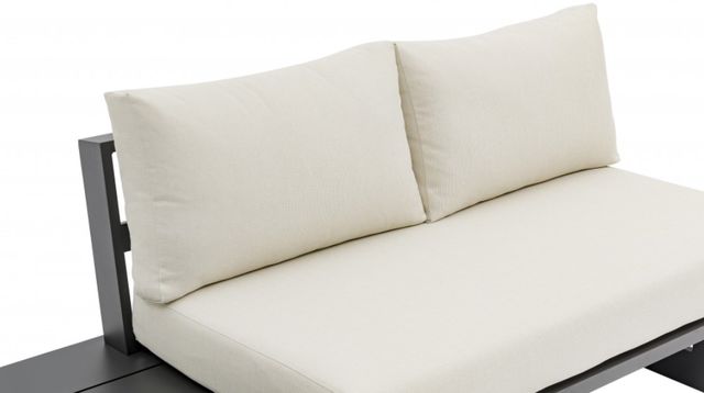 Meridian Furniture Maldives 7-Piece Cream/Dark Gray Aluminum/Fabric Outdoor Modular Sectional-3