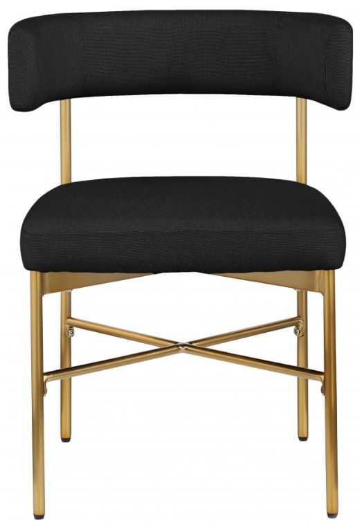 Meridian Furniture Rivage Black/Brushed Gold Upholstered Dining Side Chair-1