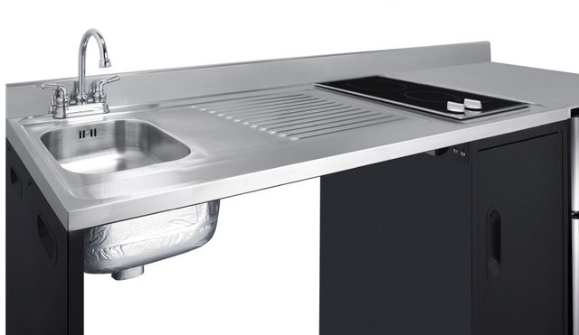 Summit® 72" Black/Stainless Steel Barrier-Free All-in-one Kitchenette-1
