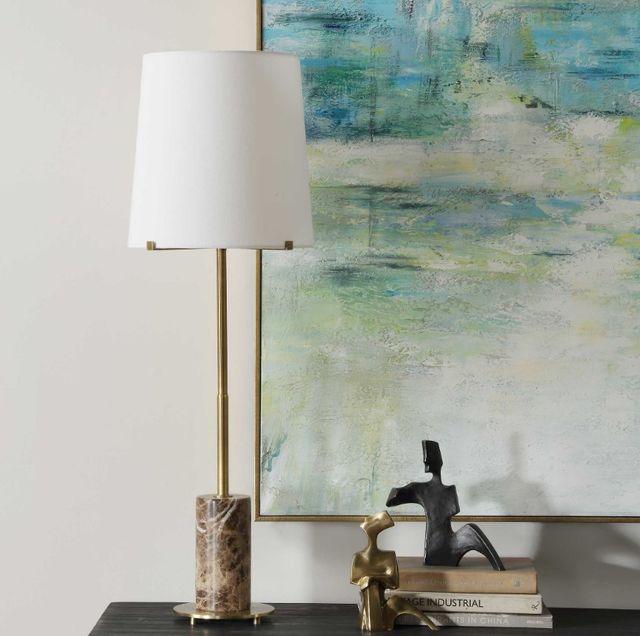 Uttermost® Sepia Antique Brass/Brown Buffet Lamp-2