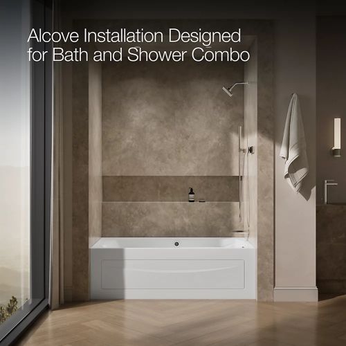 KOHLER® Mariposa® White 66" x 36" Alcove Whirlpool - Right Drain-3