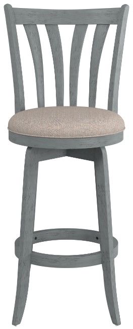 HH2 Home Savana Blue Wire Brush/Cream Swivel Bar Stool-1