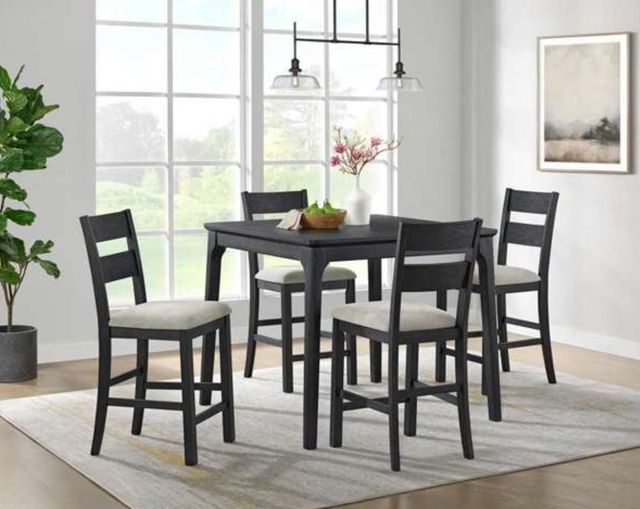 Elements International Garcia 5-Piece Black Dining Set-1