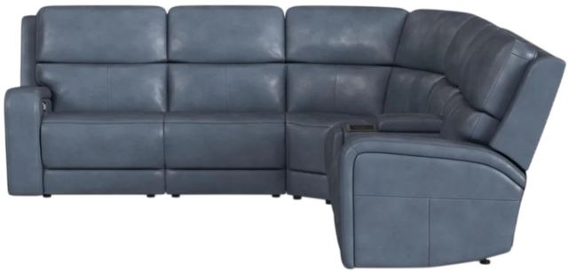 Flexsteel® Oasis Storm Leather Power Sectional with Custom Layout Options-1