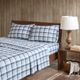 Olliix by Woolrich Flannel Blue Plaid Queen Cotton Sheet Set-2