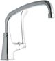 Elkay Chrome Single Hole Single Control Faucet with 12" Arc Tube Spout and 6" Wristblade Handle-0