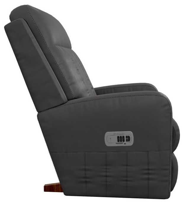 La-Z-Boy® Finley Onyx Leather Power Rocking Recliner with Headrest-3