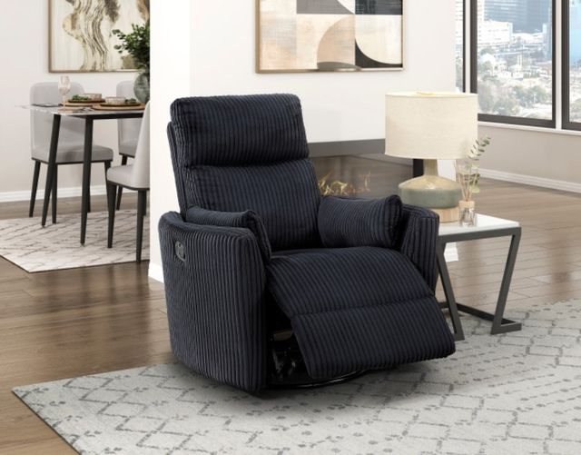 Homelegance® Traverse Black Manual Swivel Glider Recliner-1