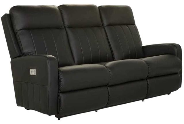 La-Z-Boy® Finley Onyx Leather Power Wall Reclining Sofa with Headrest and Lumbar-0