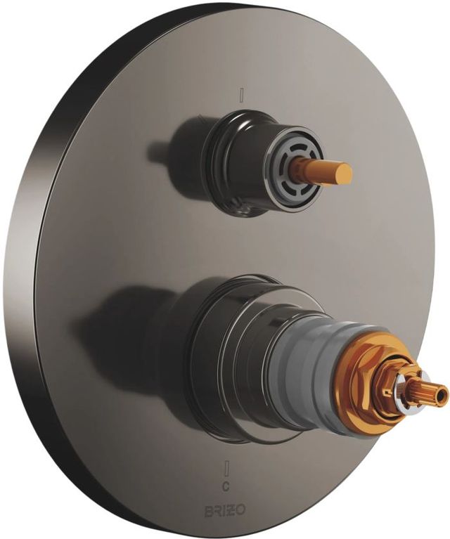 Brizo Roccesco™ Brilliance® Black Onyx TempAssure® Thermostatic Valve with Integrated 6-Function Diverter Trim-0
