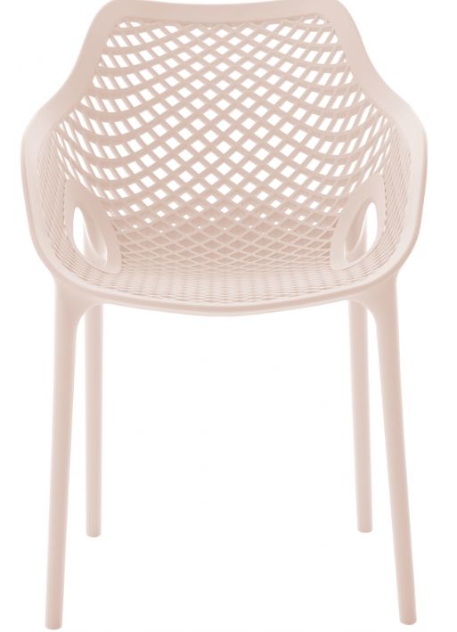 Meridian Furniture Mykonos Pink Plastic Outdoor Patio Dining Chair-1