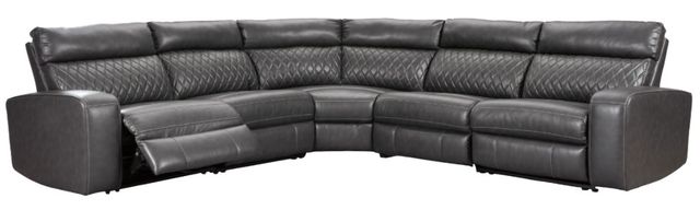 Signature Design by Ashley® Samperstone 5-Piece Gray L-Shape Power Reclining Sectional-1