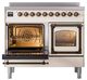 Ilve® Nostalgie II Noblesse 40'' Antique White Pro Style Induction Range with Burnished Trim-3