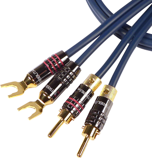 Tributaries® Serires 8 4 Ft. Banana Plugs/Spade Lugs Speaker Cable-1