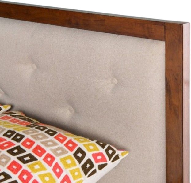 Linon Kit Brown/Oatmeal King Panel Bed -1