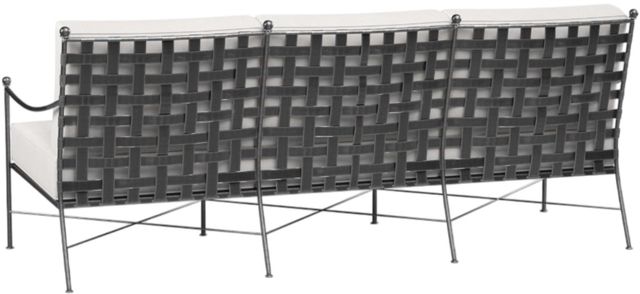 Sunset West Provence Canvas White/Century Pewter Iron Outdoor Sofa-2