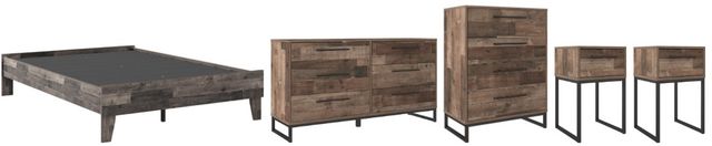 Signature Design by Ashley® Neilsville 5-Piece Multi Gray Full Platform Bedroom Set-0