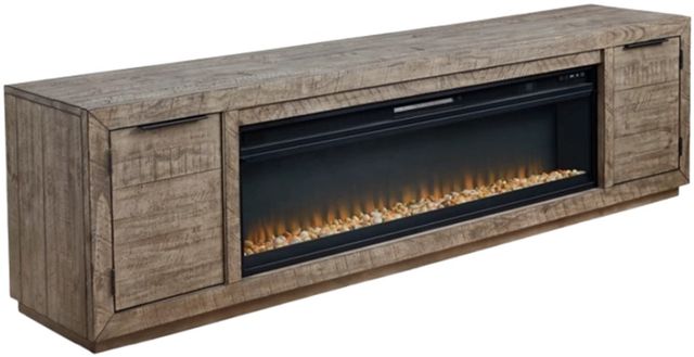 Signature Design by Ashley® Krystanza Weathered Gray TV Stand with Electric Fireplace-0