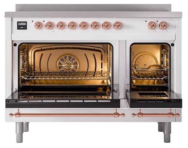 Ilve® Nostalgie II Noblesse 48'' Custom RAL Color Pro Style Induction Range with Copper Trim-1