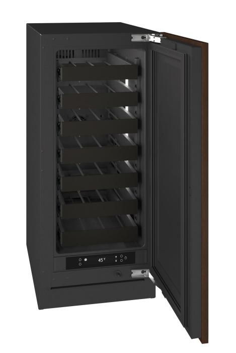 U-Line® Seamless Collection 15" 2.8 Cu. Ft. Panel Ready Wine Refrigerator with Solid Door-3