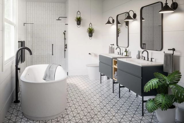 American Standard Studio® S White 68" x 34" Freestanding Bathtub Center Drain With Integrated Overflow-4