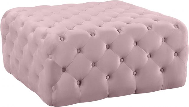 Meridian Furniture Ariel Pink Velvet Ottoman-0