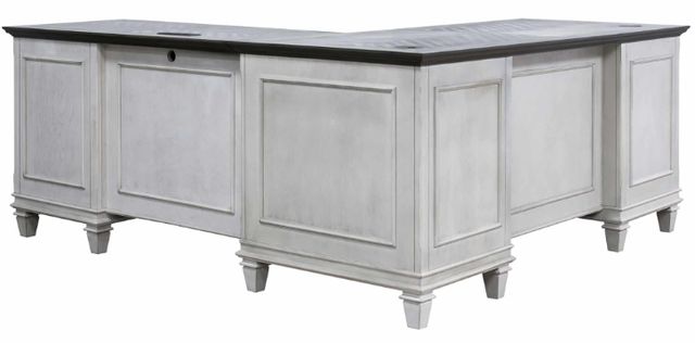 Martin Furniture Gray/White Hartford L-Shaped Desk -1