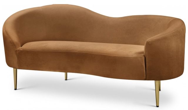 Meridian Furniture Ritz Saddle Velvet Loveseat-0