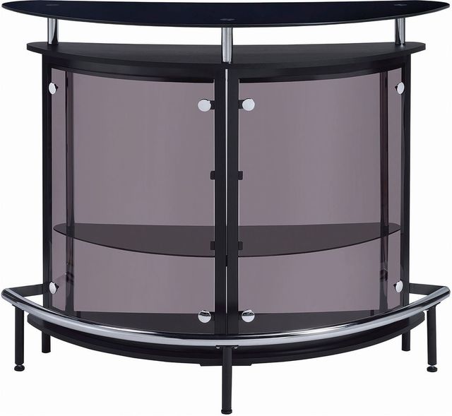 Coaster® Amarillo Black/Chrome 2-Tier Bar Unit-0