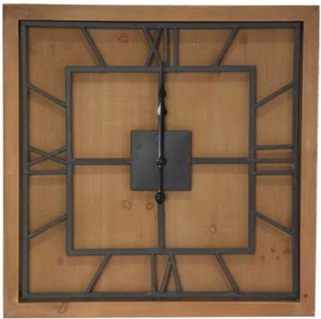 Crestview Collection Barred Time Black/Brown Wall Clock-0