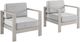 Linon Key Largo 2-Piece Gray Aluminum/Fabric Outdoor Chairs-0
