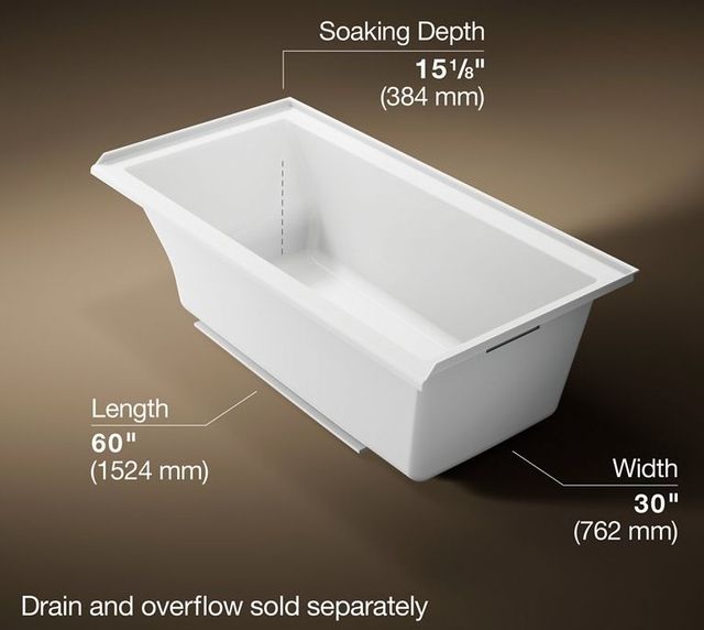 KOHLER® Underscore® Ice Gray 60" x 30" Alcove Bath - Right Drain-3