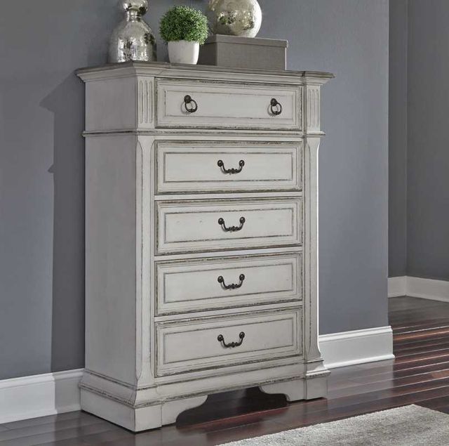 Liberty Furniture Abbey Park Antique White/Weathered Brown Chest-1