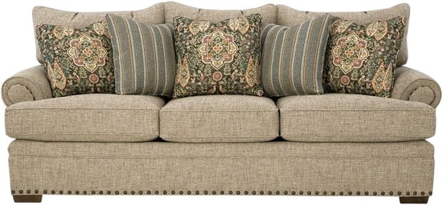 Craftmaster® Customizable Craftmaster Essentials Rolled Arm Three Cushion Sofa-2