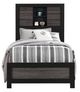 Global Furniture USA Lisbon Black/Gray Twin Bookcase Bed-1