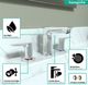 Hansgrohe Talis E Chrome Widespread Faucet 150 with Pop-Up Drain-3