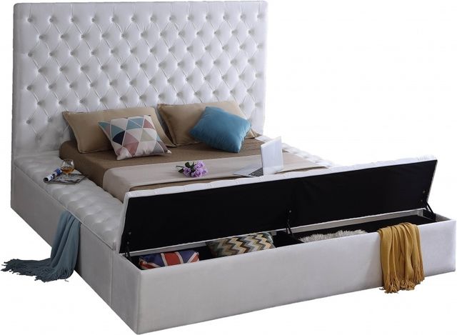 Meridian Furniture Bliss White Velvet Full Bed-2