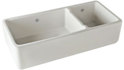 Rohl® Shaws Original 39.5" Apron Front Kitchen Sink-White-1