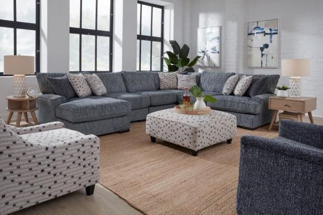 Fusion Furniture Bella Stonewash 5-Piece U-Shaped Sectional with Chaise-1