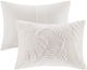 Olliix by Madison Park 3 Piece White Full/Queen Bahari Tufted Cotton Chenille Palm Comforter Set-1