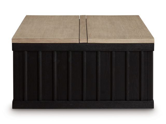 Signature Design by Ashley® Rylandyn Light Brown Lift Top Cocktail Table with Black Base-1